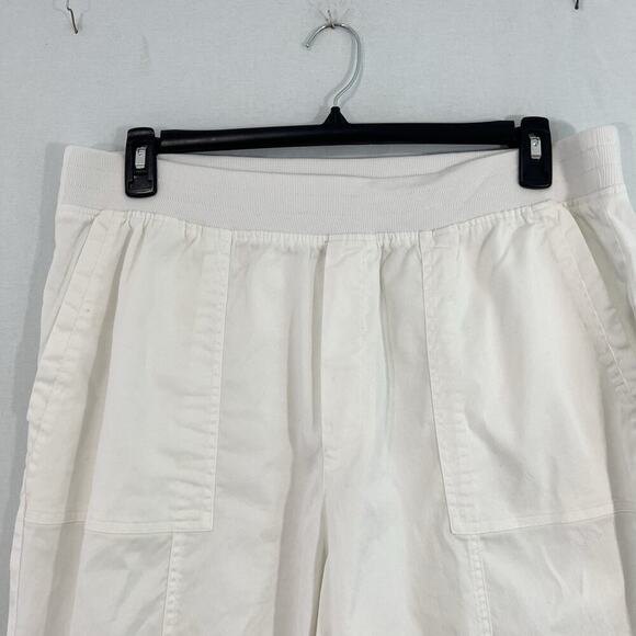 Soft Surroundings Medina Pants Womens Size XL White Pockets Roll Tab Hem Comfort - Picture 3 of 12